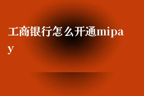 工商银行怎么开通mipay_https://wap.qdlswl.com_全球经济_第1张