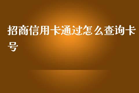 招商信用卡通过怎么查询卡号_https://wap.qdlswl.com_证券新闻_第1张