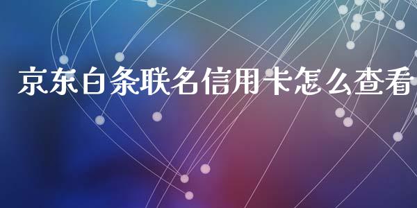 京东白条联名信用卡怎么查看_https://wap.qdlswl.com_理财投资_第1张