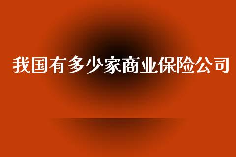 我国有多少家商业保险公司_https://wap.qdlswl.com_证券新闻_第1张