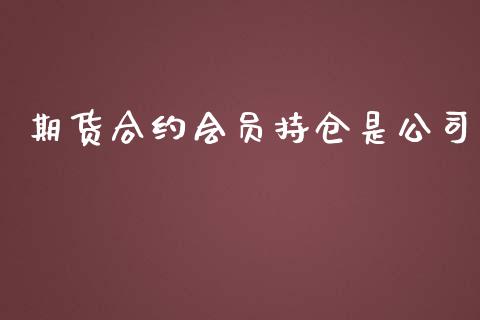 期货合约会员持仓是公司_https://wap.qdlswl.com_理财投资_第1张