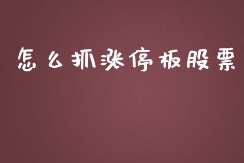 怎么抓涨停板股票_https://wap.qdlswl.com_理财投资_第1张