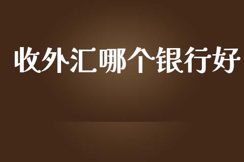 收外汇哪个银行好_https://wap.qdlswl.com_证券新闻_第1张