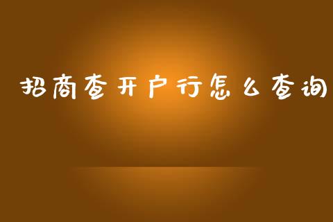 招商查开户行怎么查询_https://wap.qdlswl.com_财经资讯_第1张