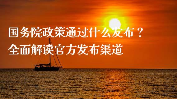 国务院政策通过什么发布？全面解读官方发布渠道_https://wap.qdlswl.com_财经资讯_第1张
