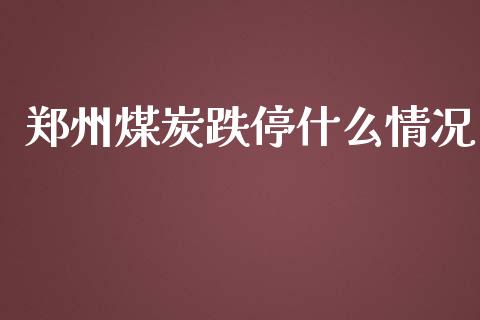 郑州煤炭跌停什么情况_https://wap.qdlswl.com_理财投资_第1张