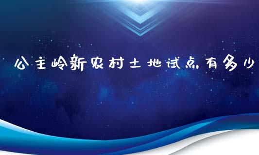 公主岭新农村土地试点有多少_https://wap.qdlswl.com_证券新闻_第1张