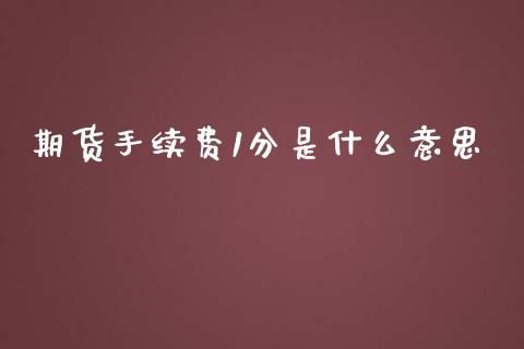 期货手续费1分是什么意思_https://wap.qdlswl.com_全球经济_第1张