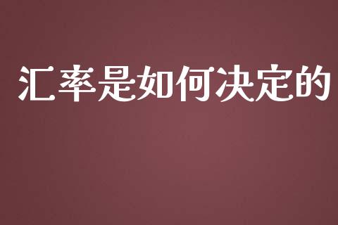 汇率是如何决定的_https://wap.qdlswl.com_理财投资_第1张