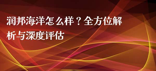 润邦海洋怎么样？全方位解析与深度评估_https://wap.qdlswl.com_全球经济_第1张