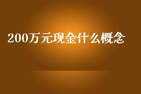 200万元现金什么概念_https://wap.qdlswl.com_证券新闻_第1张