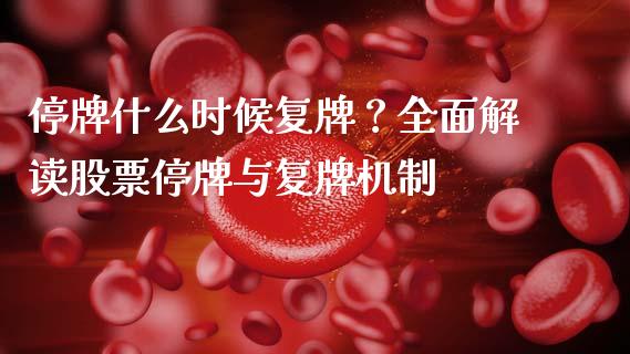 停牌什么时候复牌？全面解读股票停牌与复牌机制_https://wap.qdlswl.com_理财投资_第1张